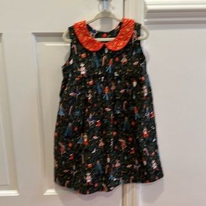 Custom Christmas Dress of Rifle Paper Co Nutcracker Fabric, Peter Pan Collar